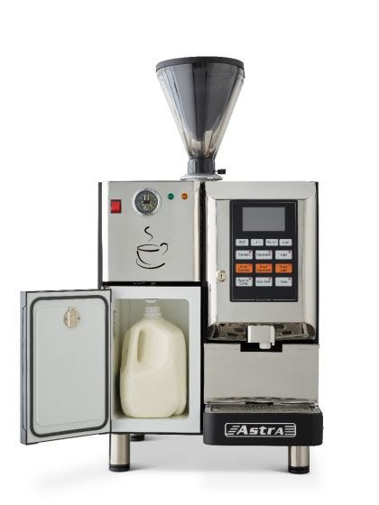 Astra Super Automatic Espresso Machine, 1-Step Double Hopper 220V